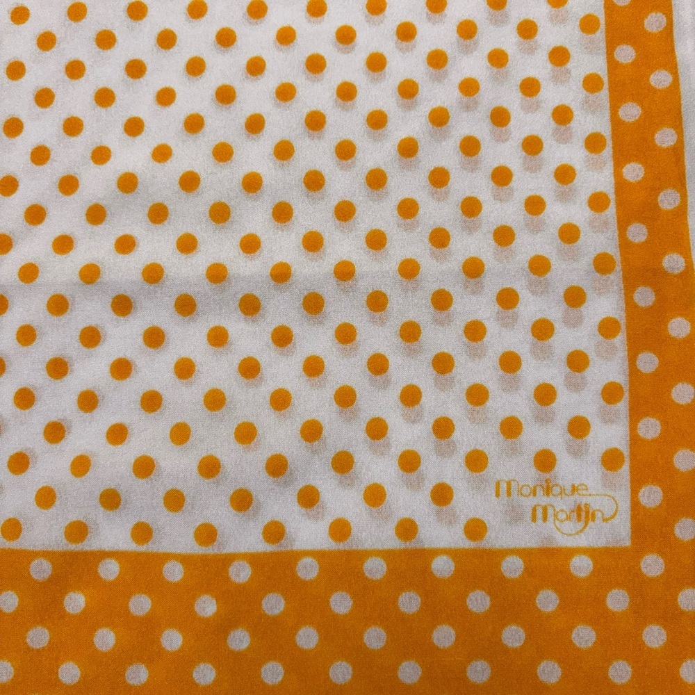 Vintage Monique Martin Yellow Polka Dot Scarf